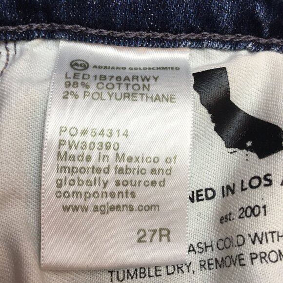 AG Alexxis Slim High-Rise Vintage Fit Jeans 27R Made In Japan - Picture 14 of 15